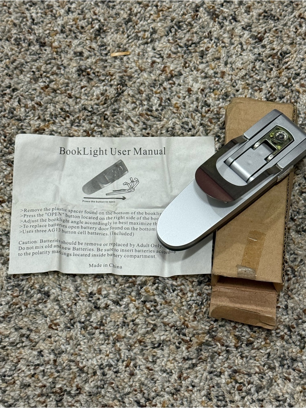 Amazon Silver and Brown Clip-On LED Book Light